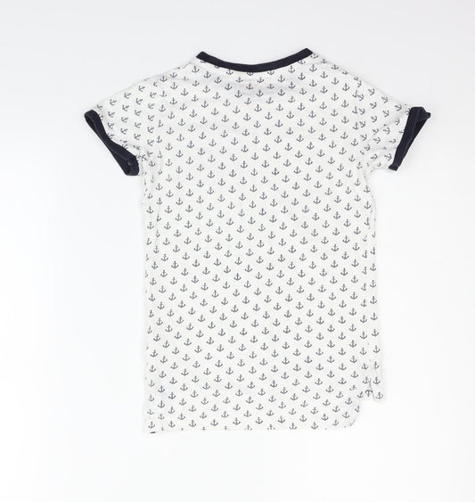 NEXT Boys White Geometric Basic T-Shirt Size 5 Years
