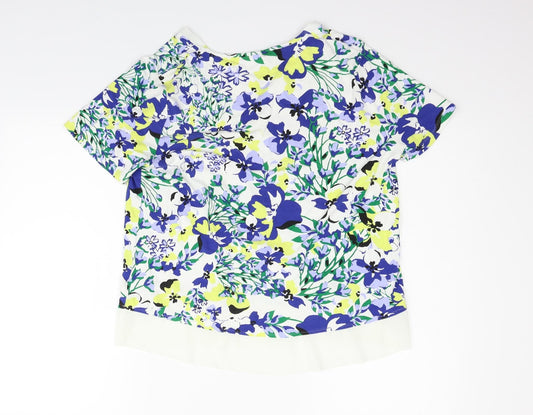 Marks and Spencer Womens White Floral Pullover Jumper Size 14