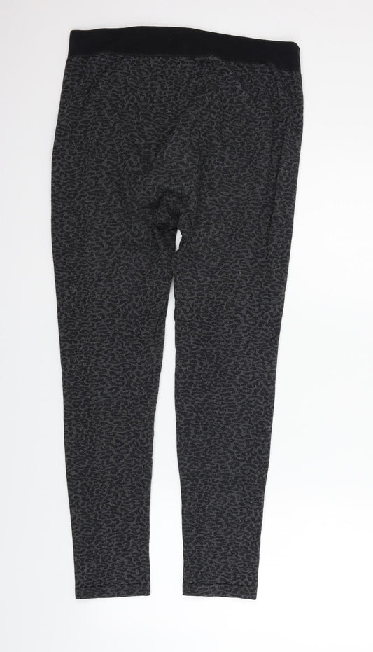Diva Feva Womens Black Geometric Jegging Leggings Size L L24 in