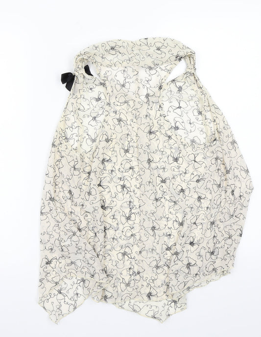 Newlook Womens Beige Floral Basic Blouse Size 12