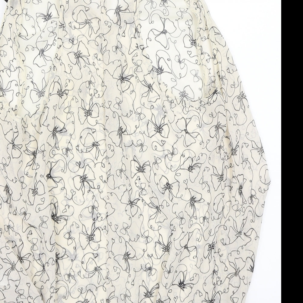 Newlook Womens Beige Floral Basic Blouse Size 12