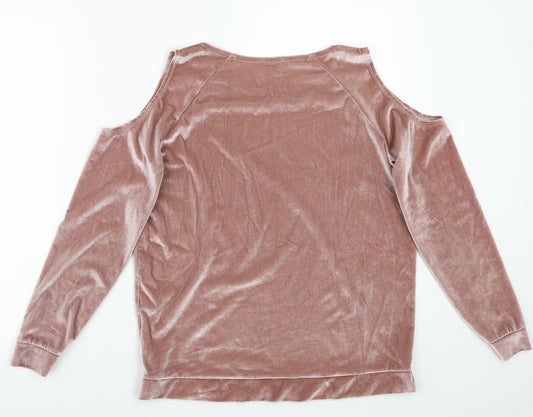 Papaya Womens Pink Basic T-Shirt Size 10