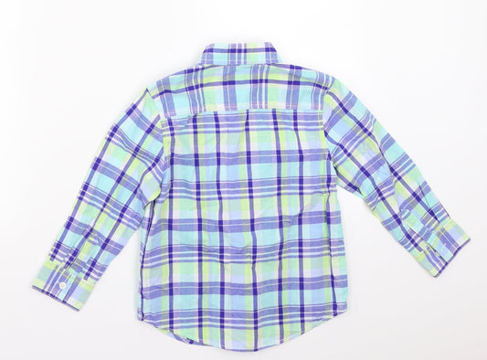 Gymboree Boys Blue Check Basic Button-Up Size 4 Years