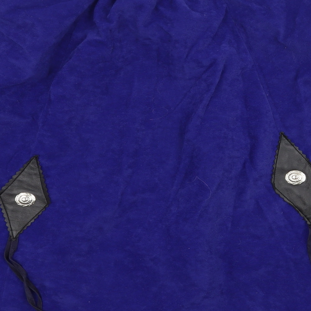 Doo Little Womens Blue Velour Flare Skirt Size M