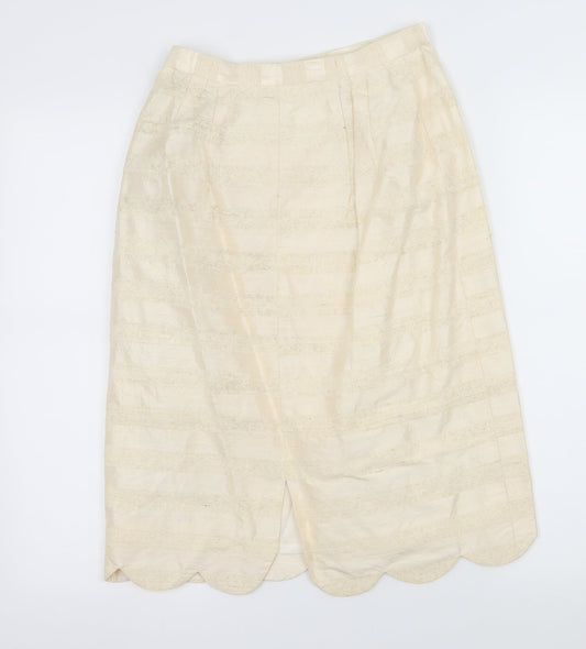 Rosemaria Womens Ivory Striped Straight & Pencil Skirt Size 26 in