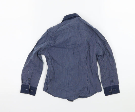 George Boys Blue Striped Basic Button-Up Size 2-3 Years