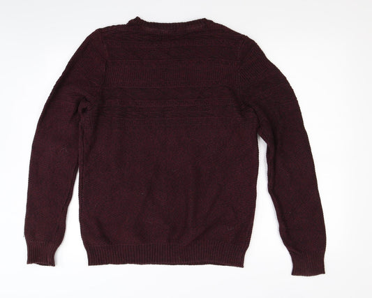 Preworn Mens Red Knit Pullover Jumper Size S