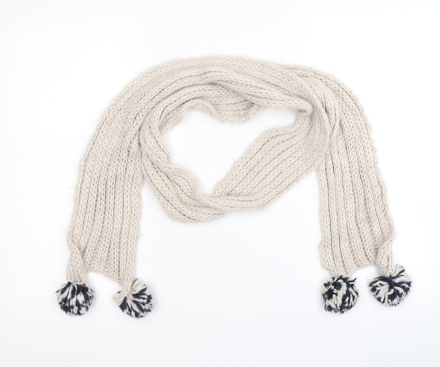 Preworn Womens Beige Knit Scarf
