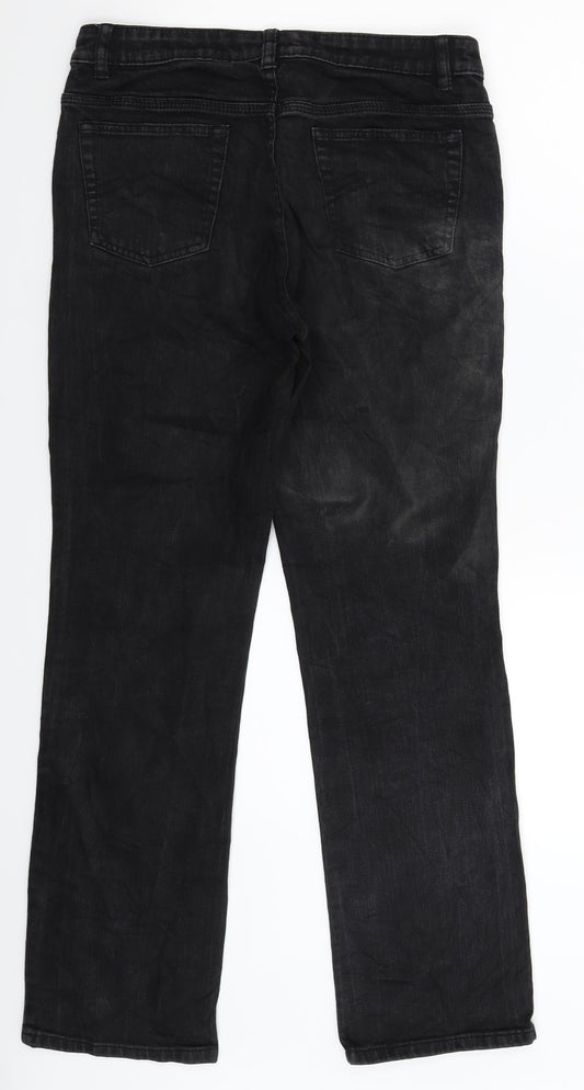 C&A Womens Black Denim Straight Jeans Size 30 in L29 in