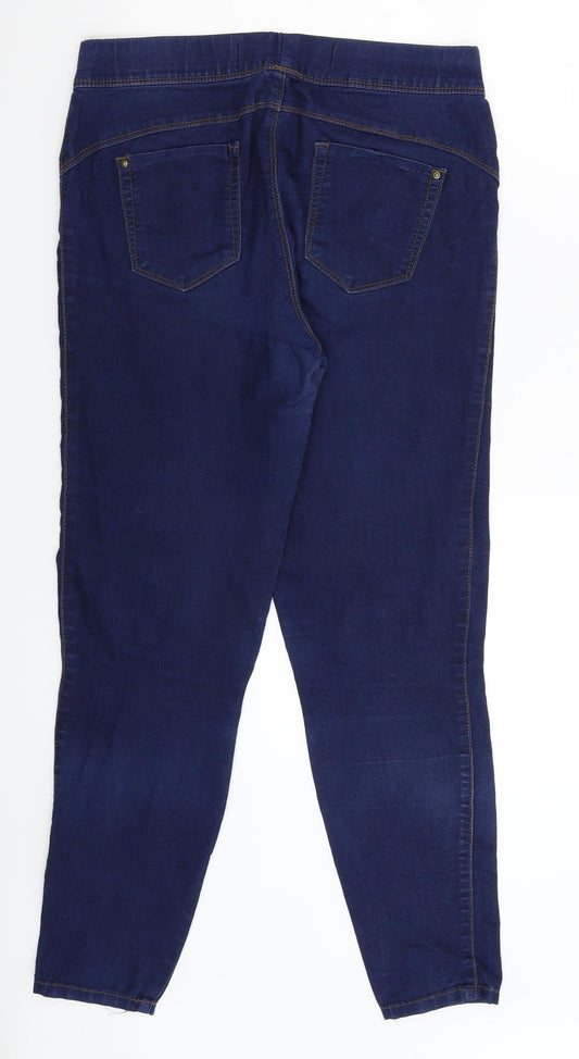 Denim & Co. Womens Blue Denim Jegging Jeans Size 12 L28 in