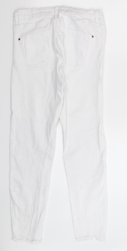 Denim & Co. Womens White Denim Skinny Jeans Size 12 L27 in