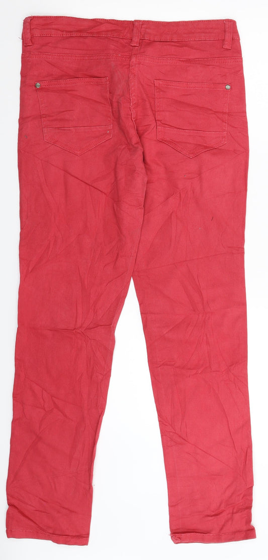 Preworn Womens Red Denim Skinny Jeans Size 32 in L29 in