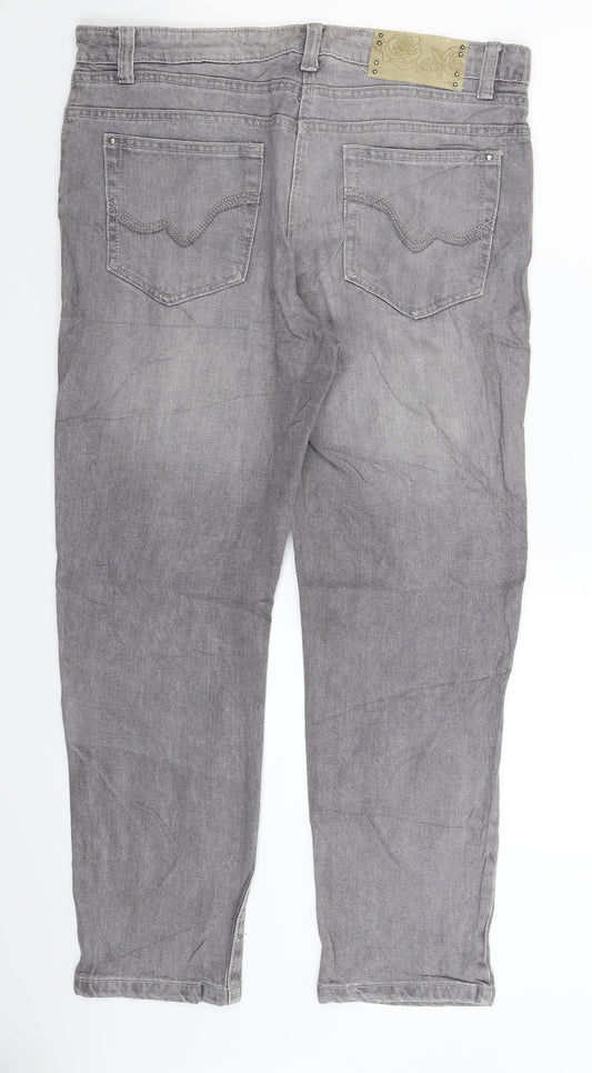 Gina Womens Grey Denim Skinny Jeans Size 34 in L27 in