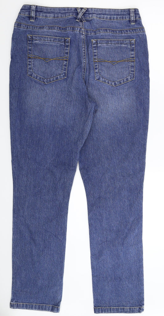 Piano Womens Blue Denim Straight Jeans Size 34 in L31 in
