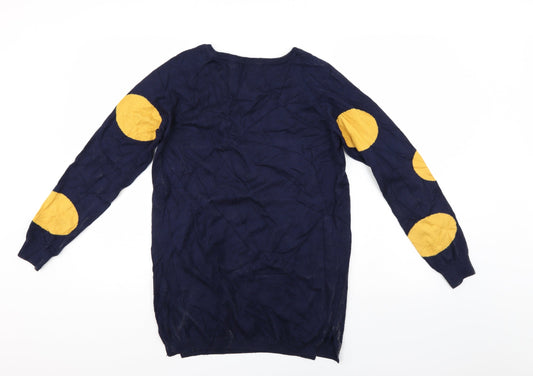 Bluoltre Womens Blue Polka Dot Pullover Jumper Size M