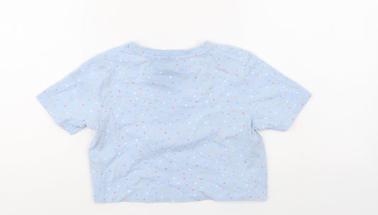 TU Girls Blue Polka Dot Basic Polo Size 3-4 Years