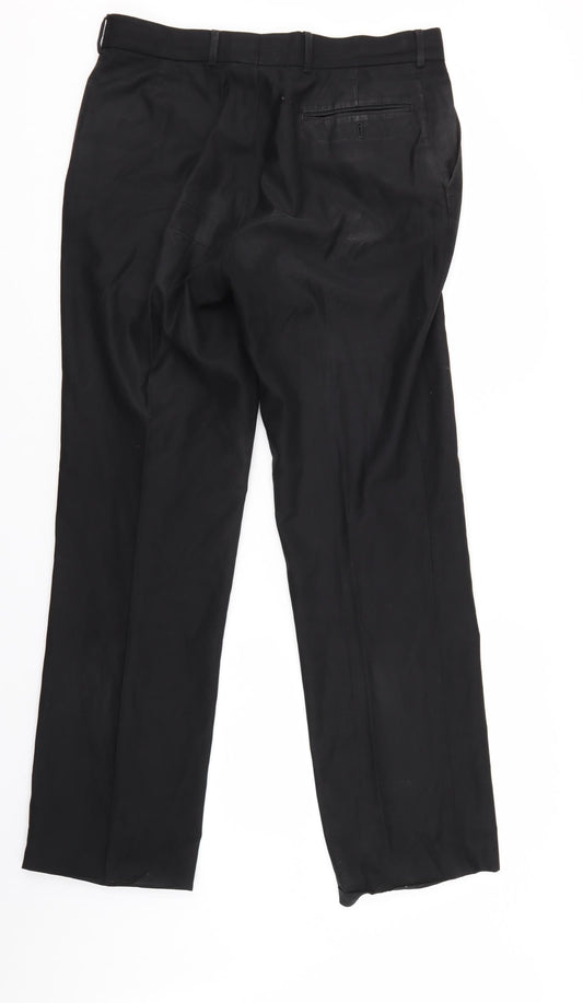Burton Mens Black Trousers Size 32 L31 in