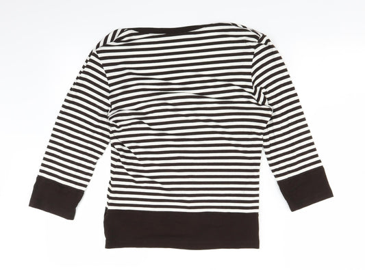 Marks and Spencer Womens Brown Striped Basic Blouse Size 12