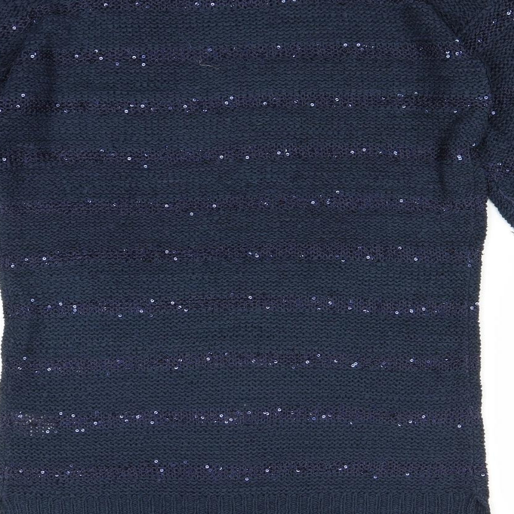 BM Womens Blue Pullover Jumper Size S
