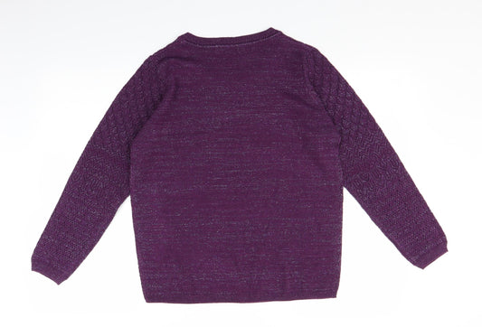 EWM Womens Purple Pullover Jumper Size S