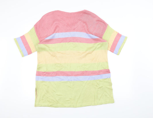Preworn Womens Yellow Striped Pullover Jumper Size L