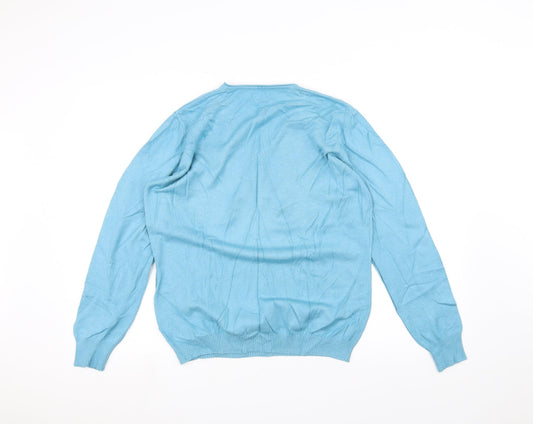 Lebek Womens Blue Pullover Jumper Size 16