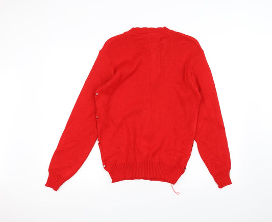 Glen Womens Red Cardigan Jumper Size M