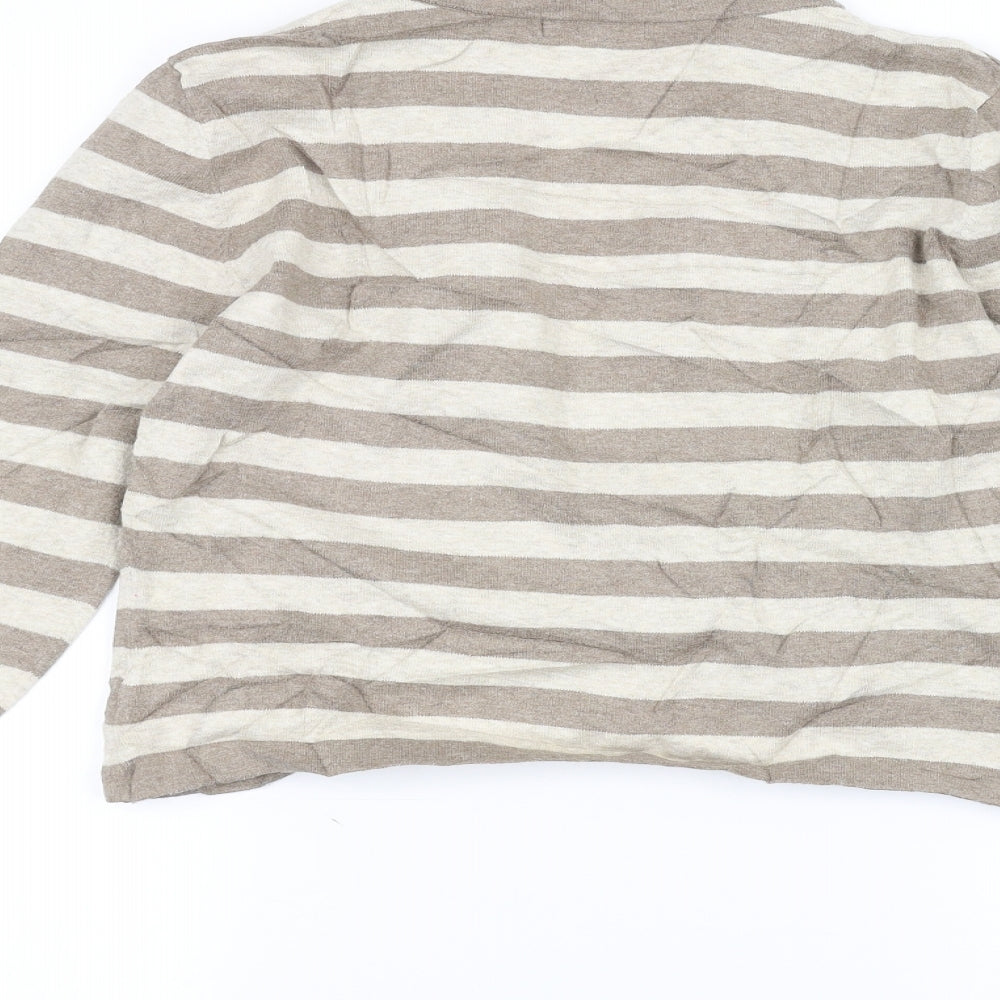 Linea Womens White Striped Cardigan Jumper Size S
