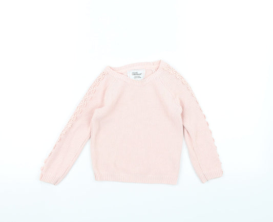 Young Dimension Girls Pink Pullover Jumper Size 3-4 Years