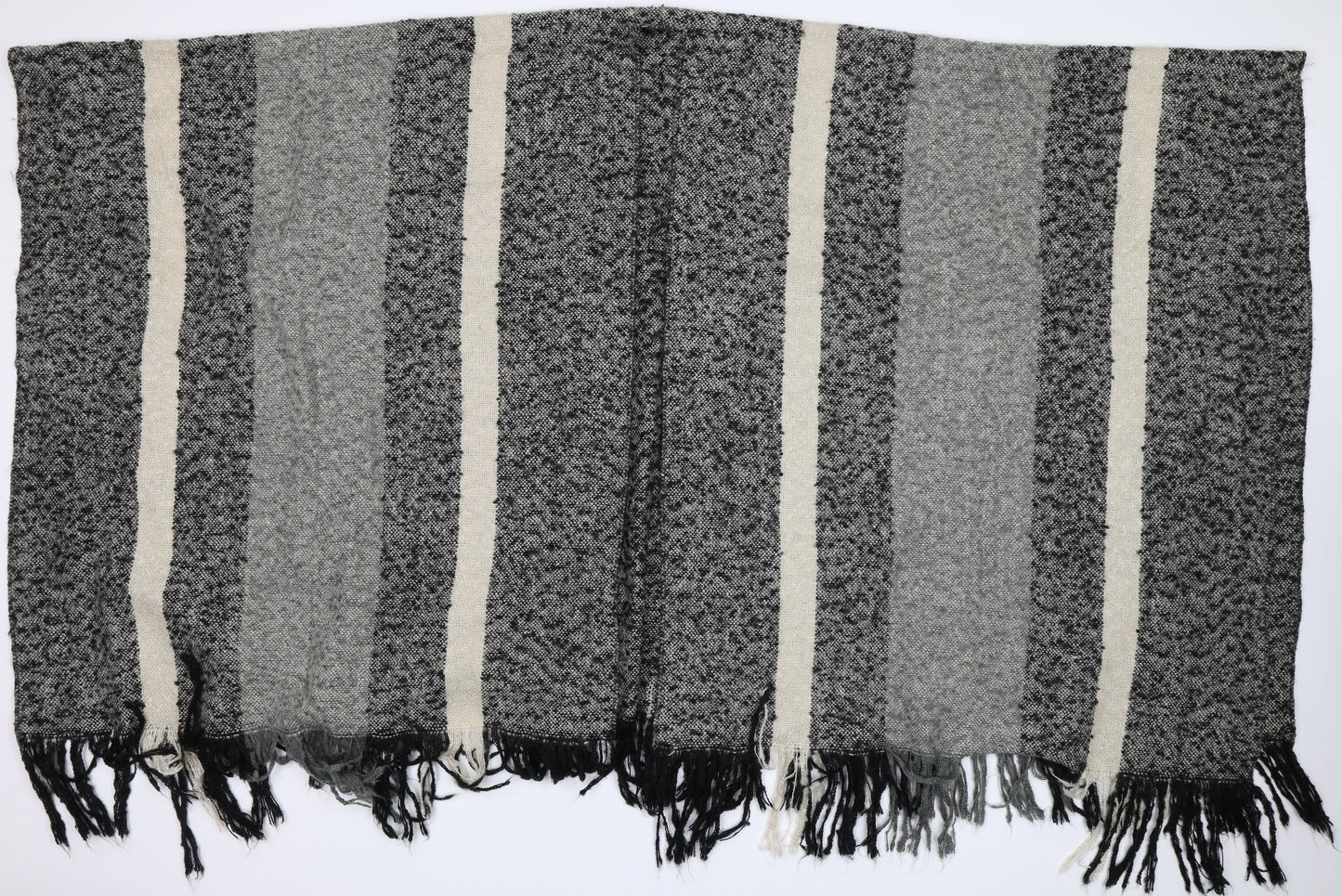 Preworn Unisex Black Striped Shawl/Wrap