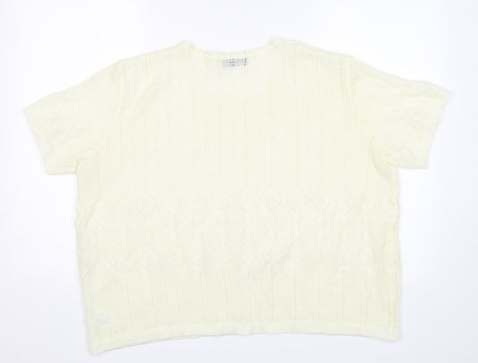 Fashion Extra Womens White Jersey T-Shirt Size 24