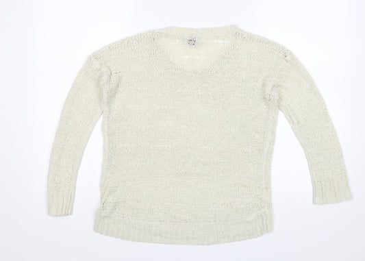H&M Womens White Pullover Jumper Size S