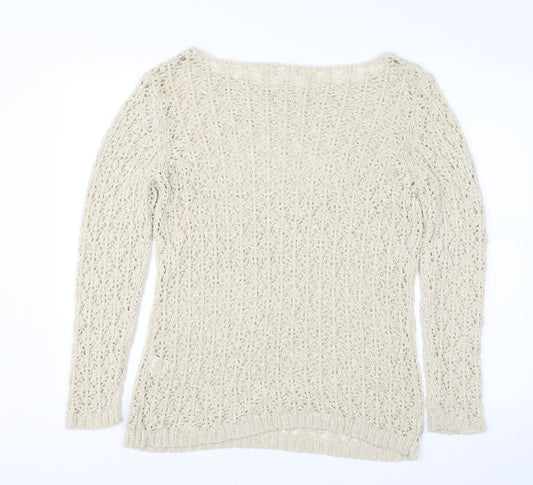Soon Womens White Pullover Jumper Size 18