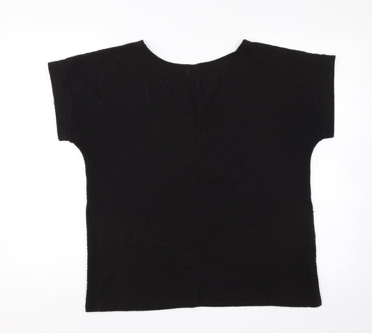 J. Stars Womens Black Jersey T-Shirt Size L