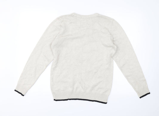 H&M Girls Brown Pullover Jumper Size 13-14 Years - My pugly x-mas jumper