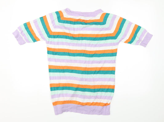 Estelle Womens Multicoloured Striped Cardigan Jumper Size L