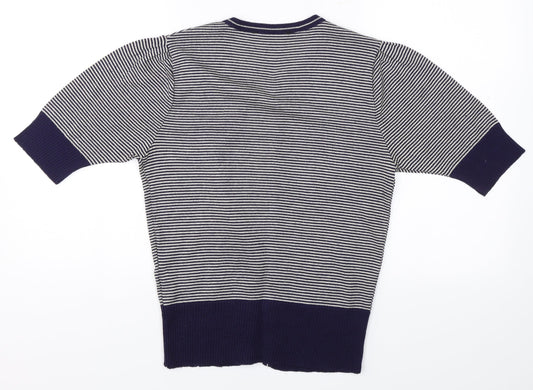 Dorothy Perkins Womens Blue Striped Cardigan Jumper Size 10