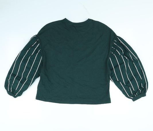 Bershka Womens Grey Striped Pullover Jumper Size XS
