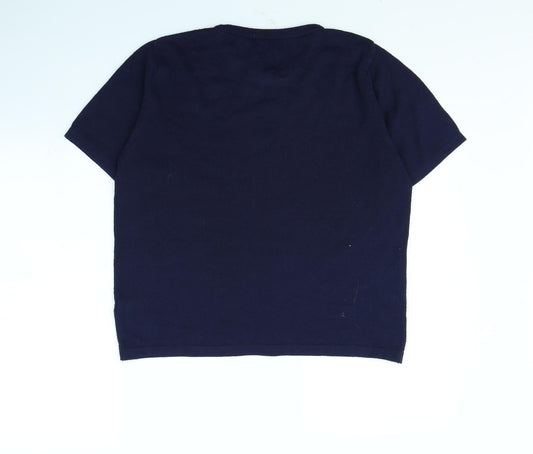 Janique Womens Blue Pullover Jumper Size M