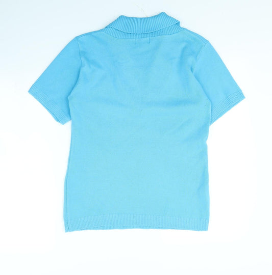 CHIC Womens Blue Pullover Jumper Size S