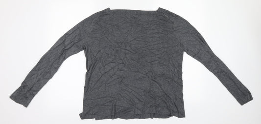 Basic Womens Grey Knit Basic Blouse Size M