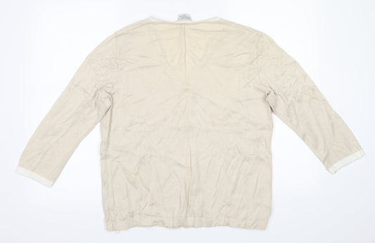 faber Womens Beige Basic Blouse Size 12