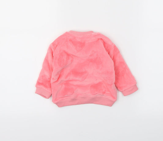 H&M Girls Pink Pullover Jumper Size 6-9 Months