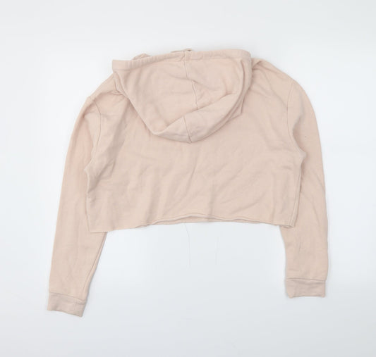 H&M Womens Pink Pullover Hoodie Size M - CROPPED