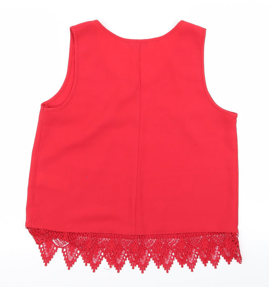 Peacocks Womens Red Basic Blouse Size 10