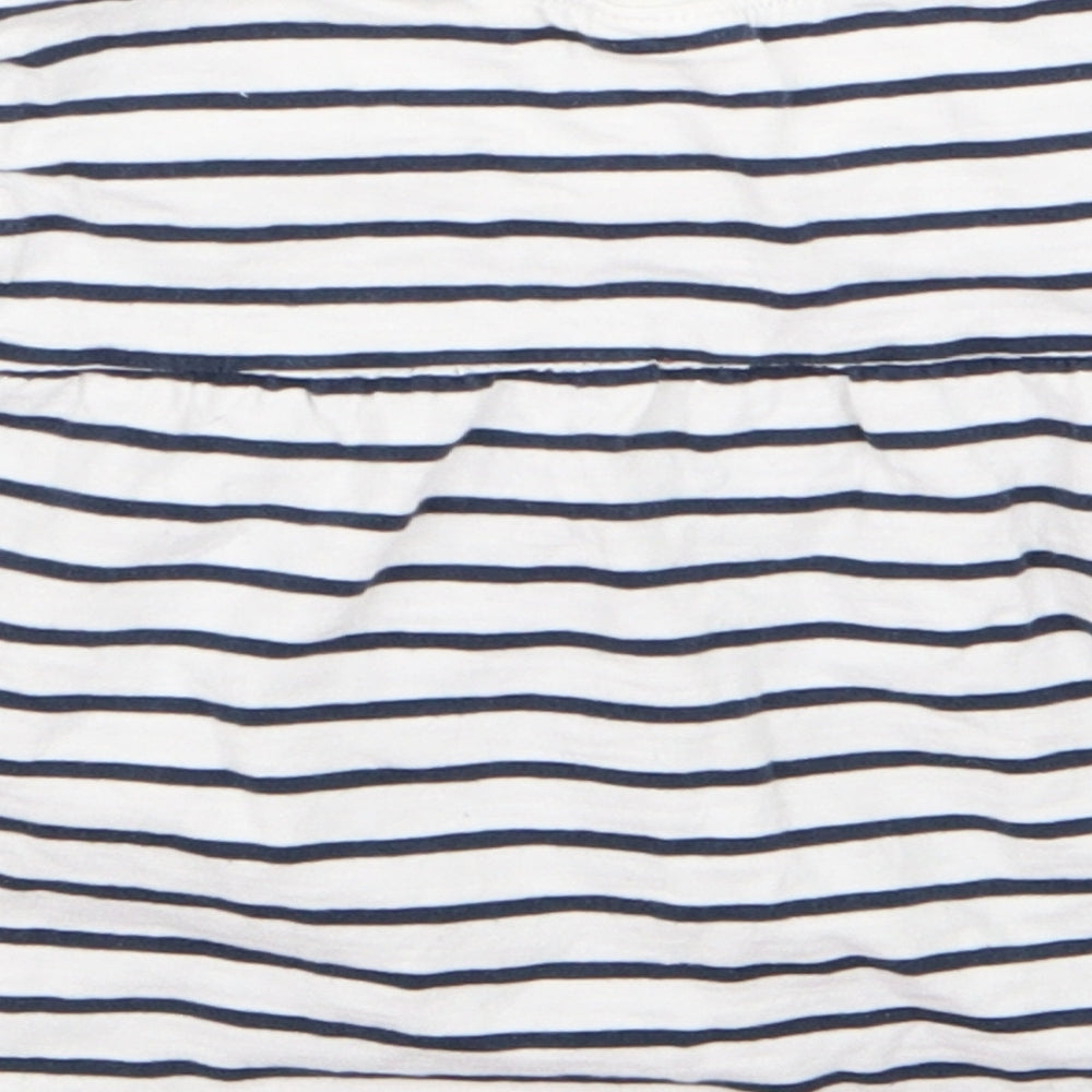 Brand and care label for Next Baby White Striped A-Line, size 24, Months
