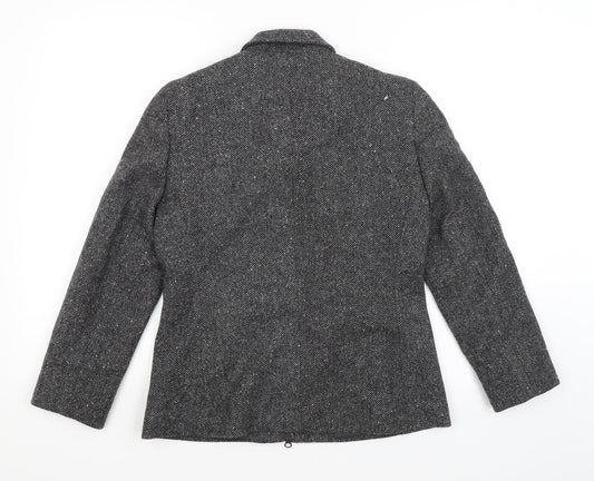 Eddy Taylor Woman Womens Grey Herringbone Jacket Blazer Size 10