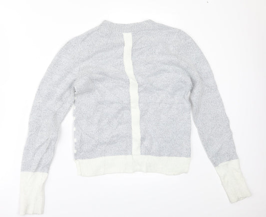Oasis Womens Grey Striped Pullover Jumper Size XS