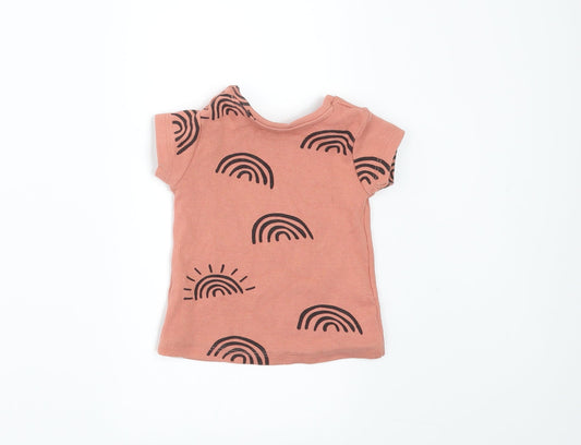 Primark Girls Orange Basic T-Shirt Size 6-9 Months