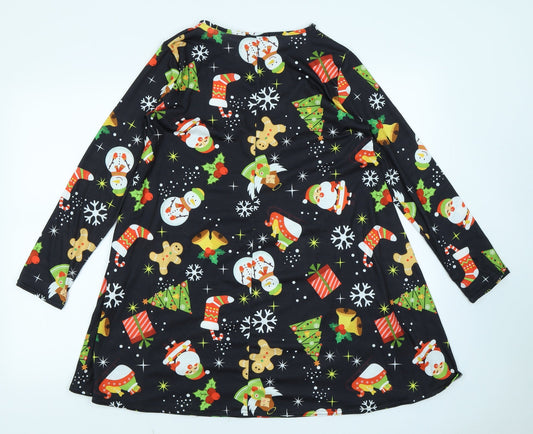Ash Collection Womens Black Polka Dot Fit & Flare Size M - Christmas dress